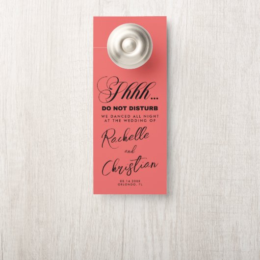 Affichette De Porte Invité du Mariage de calligraphie de script minima (Sur le bouton)