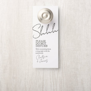 Affichette De Porte Ivoire Mariage minimaliste de script chic