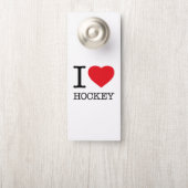 AFFICHETTE DE PORTE J'AIME LE HOCKEY (Sur le bouton)