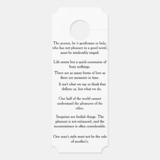 Affichette De Porte Jane Austen Quotes