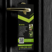 Affichette De Porte Jardin noir et vert Aménagement de la pelouse