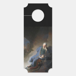 Affichette De Porte Jérémie pleurant sur la chute de Jérusalem, Rembra