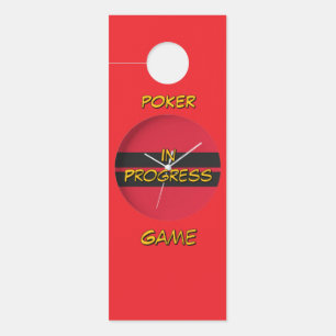 Affichette De Porte Jeu de poker en cours Rouge/Noir