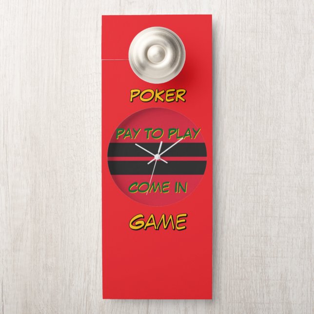 Affichette De Porte Jeu de poker Payer pour jouer (Sur le bouton)
