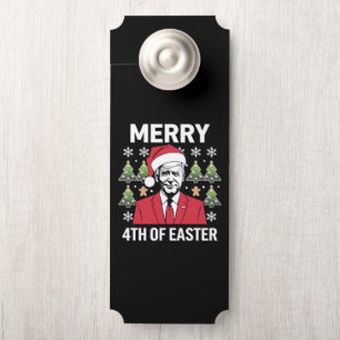 Affichette De Porte Joe Biden Noël Père Noël Chapeau Joyeux 4e Pâques
