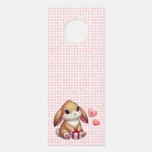 Affichette De Porte Joli lapin de la Saint-Valentin