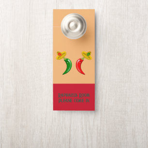 Affichette De Porte Jour des Morts Mexicains Chilis double face sur me