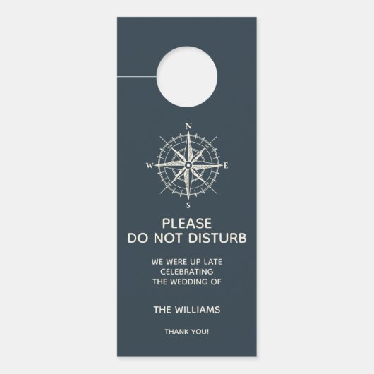 Affichette De Porte La boussole bleue | Ne pas déranger l'invité de bi (Devant)