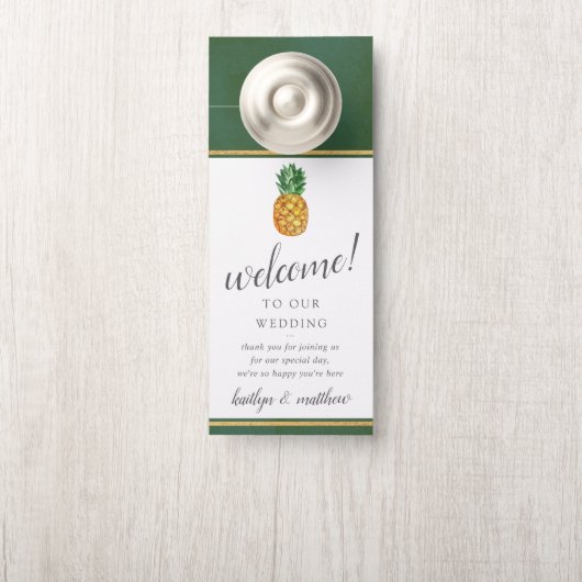 Affichette De Porte La collection de Mariages d'ananas tropicaux (Sur le bouton)