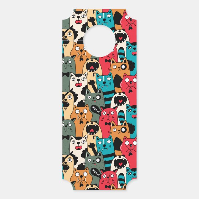 Affichette De Porte La Crowd of cats (Devant)