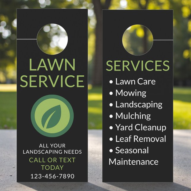 Affichette De Porte Landscaping & Lawn Service Professional Door Hange (Créateur téléchargé)