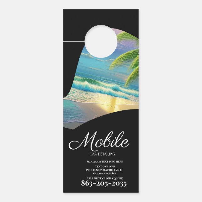 Affichette De Porte Lavage de detailing automobile mobile professionne (Devant)