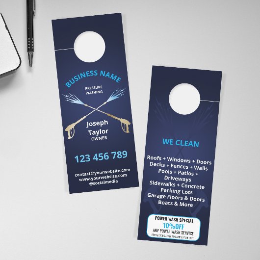 Affichette De Porte Lavage de puissance à pression Masculine professio