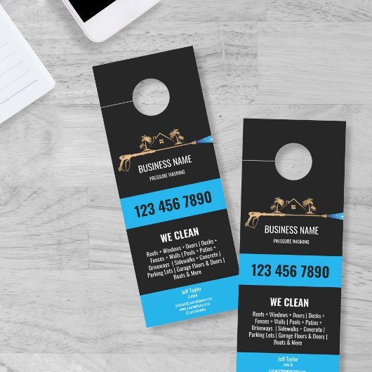 Affichette De Porte Lavage de puissance à pression professionnel