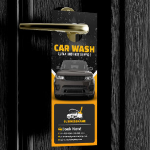 Affichette De Porte Lavage de voiture jaune Détails de voiture Lavage