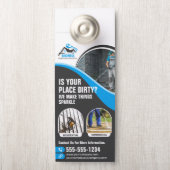 Affichette De Porte Lave-vaisselle à pression bleue (Sur le bouton)