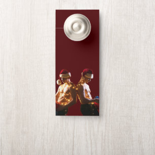 Affichette De Porte Le Noël dos à dos des hommes torse nu de SlipperyJ