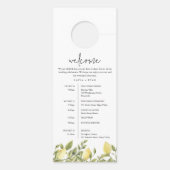 Affichette De Porte Lettre de bienvenue CITRON Lemon Mariage Ne pas dé (Dos)