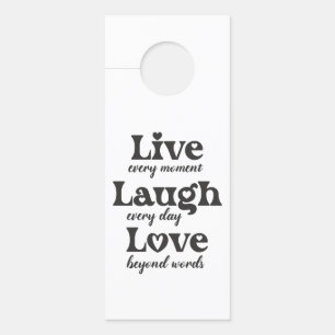 Affichette De Porte live, rire, amour - trois beaux mots