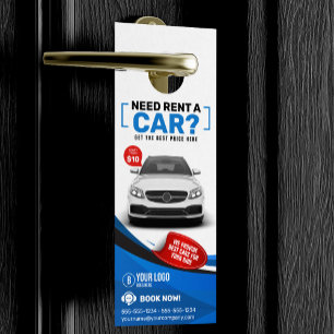 Affichette De Porte Location de voiture moderne bleue - Location de vo