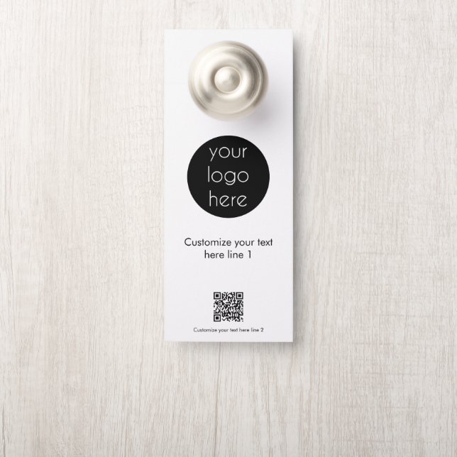 Affichette De Porte Logo d'entreprise personnalisé Code QR promotionne (Sur le bouton)
