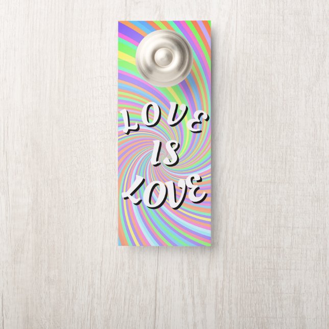 Affichette De Porte Love Is Love Fierté  (Sur le bouton)