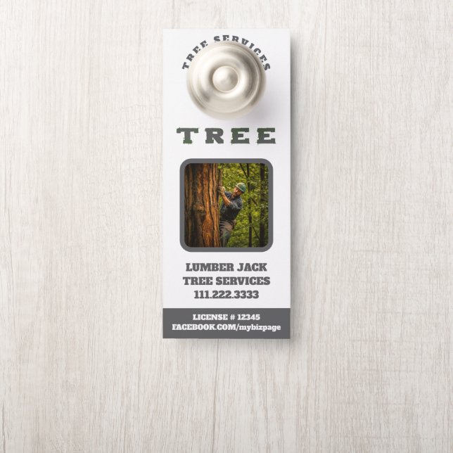 Affichette De Porte *~* Lumber Jack Tree Services Porte QR (Sur le bouton)