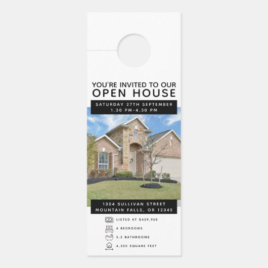 Affichette De Porte Marché immobilier Open House (Devant)