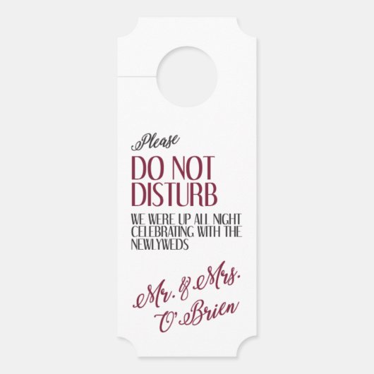 Affichette de porte mariage (Devant)