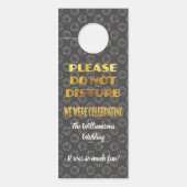 Affichette De Porte Mariage Bienvenue Ne Disturbe Pas Or Gris Blanc (Devant)