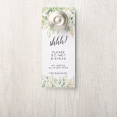 Affichette De Porte Mariage botanique du feuillage vert (Sur le bouton)