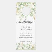 Affichette De Porte Mariage botanique du feuillage vert (Dos)