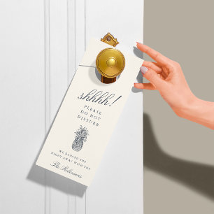 Affichette De Porte Mariage d'ananas vintage Bienvenue/Ne pas déranger