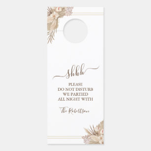 Affichette de porte Mariage d'aquarelle Pampa Gras
