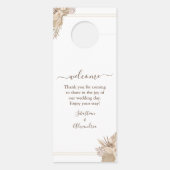 Affichette de porte Mariage d'aquarelle Pampa Gras (Dos)