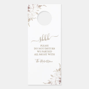Affichette de porte Mariage de lignes de florale a