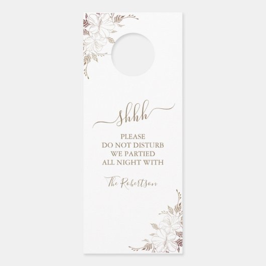 Affichette de porte Mariage de lignes de florale a (Devant)