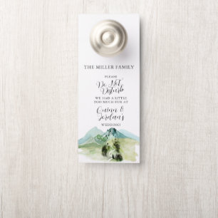 Affichette De Porte Mariage de montagne rustique Côté double