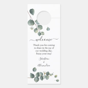 Affichette de porte Mariage Eucalyptus Greenery