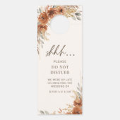 Affichette De Porte Mariage floral automnal en terre cuite bohème Ne p (Dos)