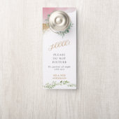 Affichette De Porte Mariage Gold Greenery Accueil Ne Disturb Pas (Sur le bouton)
