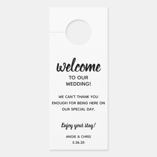 Affichette De Porte Mariage Guest Doorhanger Bienvenue et ne pas déran (Devant)