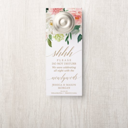 Affichette de porte mariage - Ne pas déranger - Bl (Sur le bouton)