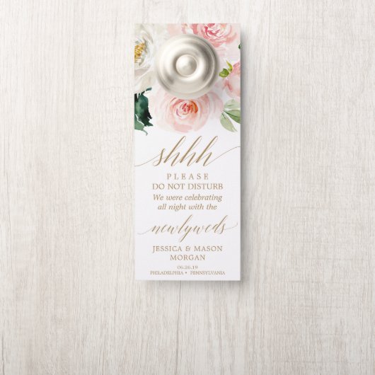 Affichette de porte mariage - Ne pas déranger - Bl (Sur le bouton)