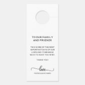 Affichette de porte Mariage ne pas déranger le sig (Dos)