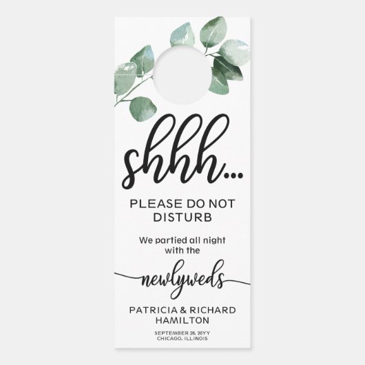 Affichette de porte Mariage ne pas déranger le sig (Devant)