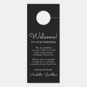 Affichette De Porte Mariage noir blanc Bienvenue ne dérangez pas (Dos)