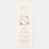 Affichette De Porte Mariage romantique de verdure tropicale (Dos)