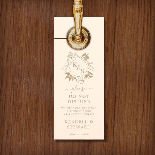 Affichette De Porte Mariage Romantique sous les Tropiques