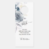 Affichette de porte Mariage Rose aquarelle (Devant)